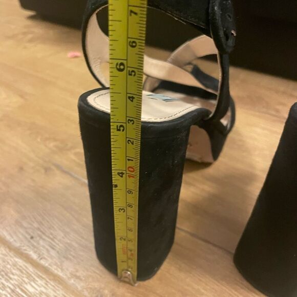 PRADA Suede Block Heel Platform Sandals Black Size 39 - Picture 11 of 11